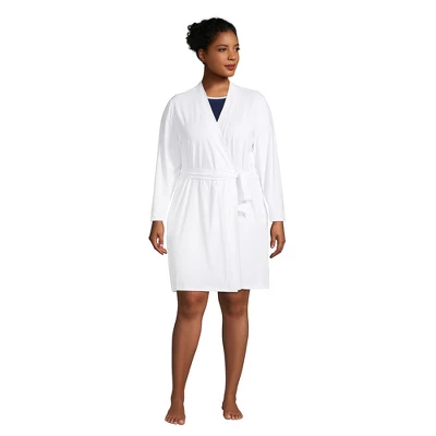 Lands' End Women's Cotton Blend Above The Knee Length Robe 6 Lands' End Women's Cotton Blend Above The Knee Length Robe - Image 6