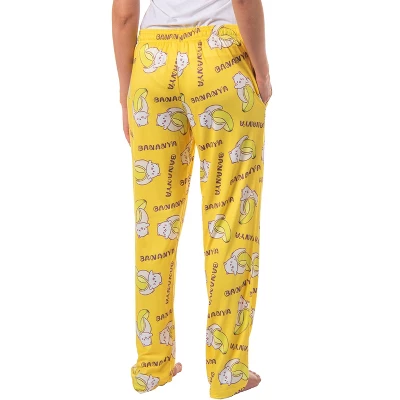 Bananya Women's Bananya Cat And Title All Over Print Lounge Pajama Pants 3 Bananya Women's Bananya Cat And Title All Over Print Lounge Pajama Pants - Image 3
