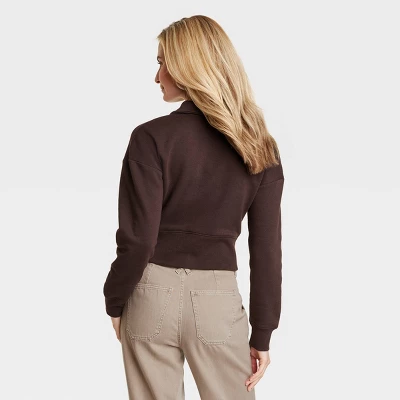 Women's Cropped Quarter Zip Sweatshirt - Universal Thread™ 1 Women's Cropped Quarter Zip Sweatshirt - Universal Thread™