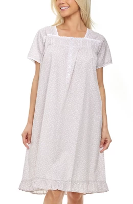 Women's Cotton Victorian Nightgown, Sophia Short Sleeve Lace Trimmed Button Up Short Sleeve Vintage Night Dress Gown 7 Women's Cotton Victorian Nightgown, Sophia Short Sleeve Lace Trimmed Button Up Short Sleeve Vintage Night Dress Gown - Image 7