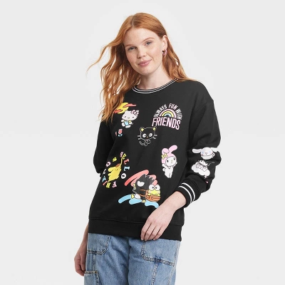 Women's Sanrio Hello Kitty And Friends Graphic Sweatshirt - Black 3 Women's Sanrio Hello Kitty And Friends Graphic Sweatshirt - Black - Image 3