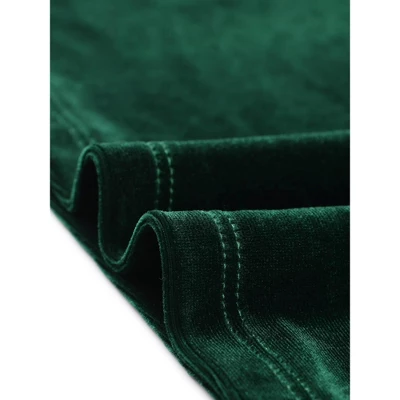 Allegra K Women's Sweetheart Neckline Tops Pleated Front Long Sleeve Retro Velvet Blouse 4 Allegra K Women's Sweetheart Neckline Tops Pleated Front Long Sleeve Retro Velvet Blouse - Image 4