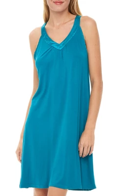 Women's Soft Knit Sleeveless Night Shirt Nightgown Pajama Top V Neck Racerback 9 Women's Soft Knit Sleeveless Night Shirt Nightgown Pajama Top V Neck Racerback - Image 9