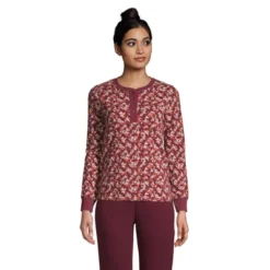 Lands' End Women's Waffle Henley Sleep Shirt 5 Lands' End Women's Waffle Henley Sleep Shirt -Avenue Sale Store GUEST ae66fa96 f539 4741 b52a 3f1199cbd84f