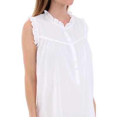 Women's Cotton Victorian Nightgown, Miriam Sleeveless Lace Trimmed Ruffled Long Vintage Night Dress Gown 2 Women's Cotton Victorian Nightgown, Miriam Sleeveless Lace Trimmed Ruffled Long Vintage Night Dress Gown - Image 2