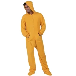 Footed Pajamas - Creamsicle Adult Hoodie Fleece Onesie