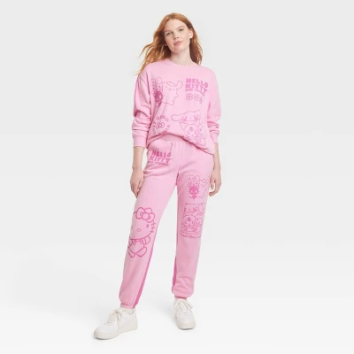 Women's Sanrio Hello Kitty And Friends Two-Tone Graphic Sweatshirt - Pink 2 Women's Sanrio Hello Kitty And Friends Two-Tone Graphic Sweatshirt - Pink - Image 2
