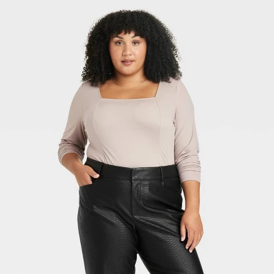 Women's Long Sleeve Slim Fit Corset T-Shirt - Ava & Viv™ 5 Women's Long Sleeve Slim Fit Corset T-Shirt - Ava & Viv™ - Image 5