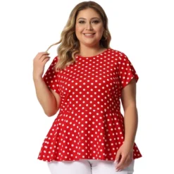 Agnes Orinda Women's Plus Size Polka Dots Fashion Workout Elegant Short Sleeves Peplum Top 27 Agnes Orinda Women's Plus Size Polka Dots Fashion Workout Elegant Short Sleeves Peplum Top -Avenue Sale Store GUEST bc5c04f3 e4df 4b46 ad64 90494bc07692