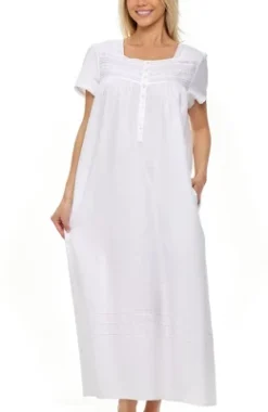 Women's Cotton Victorian Nightgown, Katelyn Short Sleeve Lace Trimmed Button Up Long Vintage Night Dress Gown 8 Women's Cotton Victorian Nightgown, Katelyn Short Sleeve Lace Trimmed Button Up Long Vintage Night Dress Gown -Avenue Sale Store GUEST bd0a0bb1 3c36 452a 9e93 28253de91575