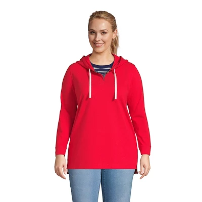 Lands' End Women's Long Sleeve Heavyweight Jersey Button Front Hoodie Tunic 4 Lands' End Women's Long Sleeve Heavyweight Jersey Button Front Hoodie Tunic - Image 4