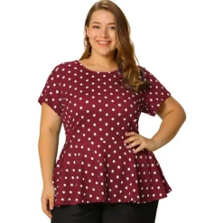 Agnes Orinda Women's Plus Size Polka Dots Fashion Workout Elegant Short Sleeves Peplum Top 22 Agnes Orinda Women's Plus Size Polka Dots Fashion Workout Elegant Short Sleeves Peplum Top -Avenue Sale Store GUEST c2e6edf6 42d4 48a6 bdf8 e16f07165863
