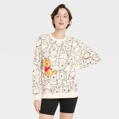 Women's Winnie The Pooh AOP Cozy Graphic Sweatshirt - Tan 3 Women's Winnie The Pooh AOP Cozy Graphic Sweatshirt - Tan - Image 3