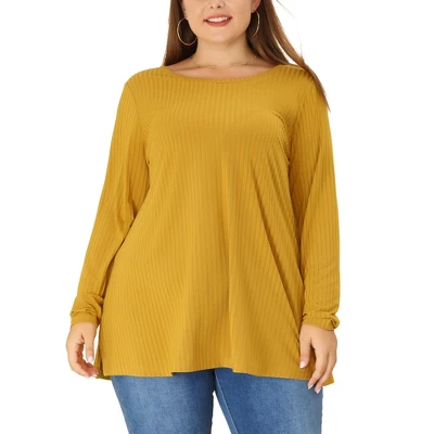 Agnes Orinda Women's Plus Size Plain Casual Split Side Long Sleeve Top 5 Agnes Orinda Women's Plus Size Plain Casual Split Side Long Sleeve Top - Image 5