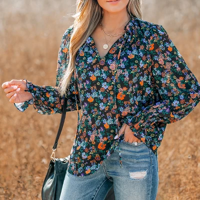 Women's Ditsy Floral Print Smocked Top - Cupshe 6 Women's Ditsy Floral Print Smocked Top - Cupshe - Image 6