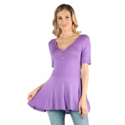 24seven Comfort Apparel Women's Maternity Elbow Sleeve Tunic Top -Avenue Sale Store GUEST c70b48b0 370c 4d94 9125 167b36a4a27a