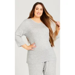 Women's Plus Size V Plain Hacci Top - Gray | AVENUE 11 Women's Plus Size V Plain Hacci Top - Gray | AVENUE -Avenue Sale Store GUEST c73f7ade 7ec1 4653 b187 dfe55588ad7c
