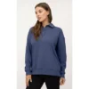 Yogalicious Womens Cloud Plush Grove Cozy Polo Sweatshirt