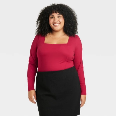 Women's Long Sleeve Slim Fit Corset T-Shirt - Ava & Viv™ 4 Women's Long Sleeve Slim Fit Corset T-Shirt - Ava & Viv™ - Image 4