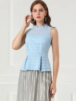 Allegra K Women's Ruffle Neck Keyhole Back Sleeveless Floral Lace Peplum Blouses 12 Allegra K Women's Ruffle Neck Keyhole Back Sleeveless Floral Lace Peplum Blouses -Avenue Sale Store GUEST cc1ed8ef 5a4d 4a83 a2d5 977ec3e3b27e