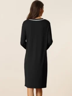 Cheibear Womens Button Down V Neck Long Sleeve Pajama Nightshirt Dress 10 Cheibear Womens Button Down V Neck Long Sleeve Pajama Nightshirt Dress -Avenue Sale Store GUEST cc94da9f 0c0f 4d6c 8c50 2ab53641e877