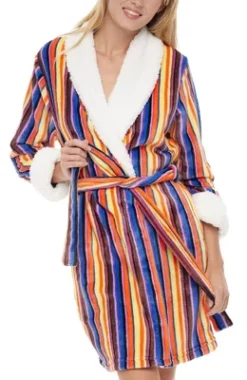 Women's Classic Plush Robe, Short Fleece Bathrobe Prints 23 Women's Classic Plush Robe, Short Fleece Bathrobe Prints -Avenue Sale Store GUEST cdb90dca 1d14 4456 9569 4b6707238018