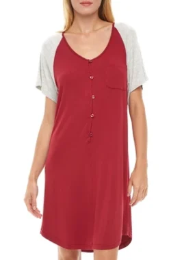 Womens Soft Knit Short Sleeve Nightgown, Button Down Night Shirt Pajamas -Avenue Sale Store GUEST ce65837b 9dc0 44c8 9088 8a8283de5965