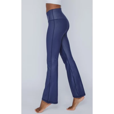 90 Degree By Reflex Interlink High Shine Cire Elastic Free Crossover V-Back Flared Leg Yoga Pants 2 90 Degree By Reflex Interlink High Shine Cire Elastic Free Crossover V-Back Flared Leg Yoga Pants - Image 2