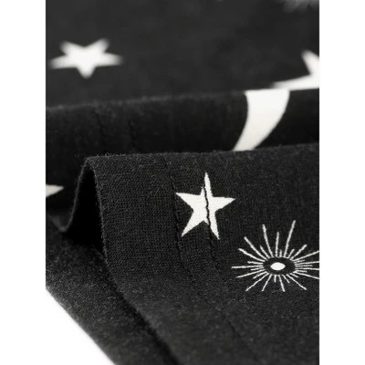 Agnes Orinda Women's Plus Size Comfort Pajamas Star Moon Pattern V Neck Short Sleeve Nightgown 4 Agnes Orinda Women's Plus Size Comfort Pajamas Star Moon Pattern V Neck Short Sleeve Nightgown - Image 4