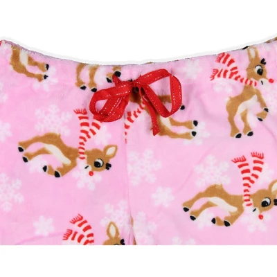 Rudolph The Red-Nosed Reindeer Women's Fleece Plush Sleep Pajama Pants 2 Rudolph The Red-Nosed Reindeer Women's Fleece Plush Sleep Pajama Pants - Image 2