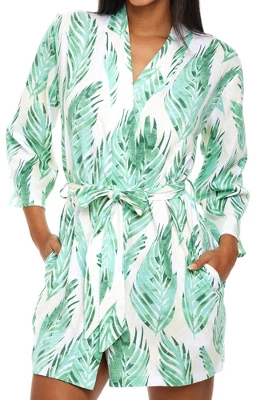 Women's Soft Cotton Knit Jersey Lounge Robe With Pockets, Short Bathrobe 13 Women's Soft Cotton Knit Jersey Lounge Robe With Pockets, Short Bathrobe - Image 13