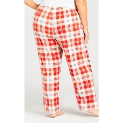 Women's Plus Size Check Fleece Sleep Pant - Red Check | AVENUE -Avenue Sale Store GUEST d3e06c34 e800 4efb 8af6 7e7d3acc1dbe