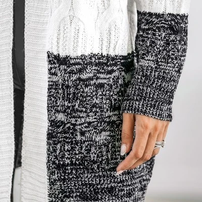 Women's Colorblock Open-Front Cardigan - Cupshe 2 Women's Colorblock Open-Front Cardigan - Cupshe - Image 2