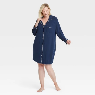 Women's Beautifully Soft Notch Collar NightGown - Stars Above 4 Women's Beautifully Soft Notch Collar NightGown - Stars Above - Image 4