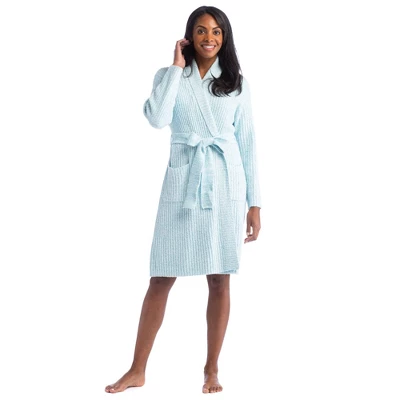 Softies Heathered Marshmallow 38" Wrap Robe 3 Softies Heathered Marshmallow 38" Wrap Robe - Image 3