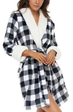 Women's Classic Plush Robe, Short Fleece Bathrobe Prints 21 Women's Classic Plush Robe, Short Fleece Bathrobe Prints -Avenue Sale Store GUEST d5cff0ed 60eb 4eca 82f3 d8584548fe1c