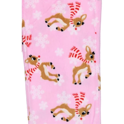 Rudolph The Red-Nosed Reindeer Women's Fleece Plush Sleep Pajama Pants 1 Rudolph The Red-Nosed Reindeer Women's Fleece Plush Sleep Pajama Pants