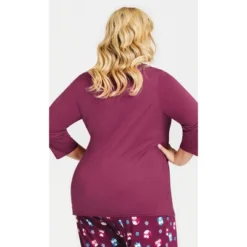 Women's Plus Size Night Owl Top - Plum | AVENUE