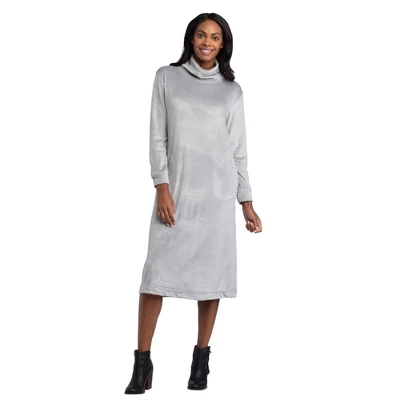 Softies 46" Feather Velour Funnel Neck Lounge Dress 5 Softies 46" Feather Velour Funnel Neck Lounge Dress - Image 5