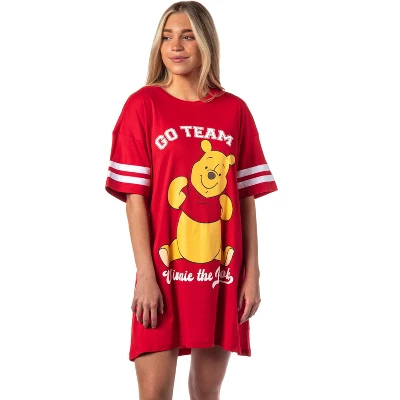 Winnie-the-Pooh Women's Go Team Shirt Pajama Dorm Sleep Shirt Nightgown Red 5 Winnie-the-Pooh Women's Go Team Shirt Pajama Dorm Sleep Shirt Nightgown Red - Image 5