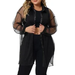 Agnes Orinda Women's Plus Size Mesh Sheer Long Sleeve Button Down See Through Shirts 9 Agnes Orinda Women's Plus Size Mesh Sheer Long Sleeve Button Down See Through Shirts -Avenue Sale Store GUEST dbf696b2 b886 4739 97d3 a243c190a599