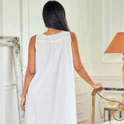 Women's Cotton Victorian Nightgown, Sybil Sleeveless Lace Trimmed Button Up Long Vintage Night Dress Gown 9 Women's Cotton Victorian Nightgown, Sybil Sleeveless Lace Trimmed Button Up Long Vintage Night Dress Gown -Avenue Sale Store GUEST dc83bc13 2cdc 405b 9001 81a15b03b1d0