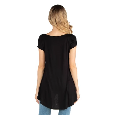 24seven Comfort Apparel Scoop Neck High Low Maternity T Shirt 2 24seven Comfort Apparel Scoop Neck High Low Maternity T Shirt - Image 2