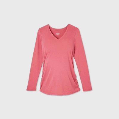 Long Sleeve V-Neck Side Shirred Maternity T-Shirt - Isabel Maternity By Ingrid & Isabel™ 4 Long Sleeve V-Neck Side Shirred Maternity T-Shirt - Isabel Maternity By Ingrid & Isabel™ - Image 4