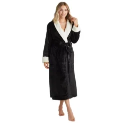 Softies Plush Faux Shearling Robe With Contrast Trim -Avenue Sale Store GUEST e451ac9c e3cf 4ddf 96ef d1008d4ae740