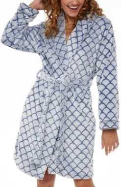 Women's Warm Soft Plush Fleece Bathrobe, Knee Length Robe, Seashell Scalloped 15 Women's Warm Soft Plush Fleece Bathrobe, Knee Length Robe, Seashell Scalloped -Avenue Sale Store GUEST e7e3269d 3cb7 4d24 bc21 df631762e8af