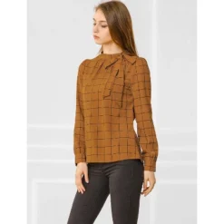 Allegra K Women's Bow Tie Neck Grid Checks Office Work Blouses 13 Allegra K Women's Bow Tie Neck Grid Checks Office Work Blouses -Avenue Sale Store GUEST e81d75b3 6eef 4151 86a1 22d483d48a7a