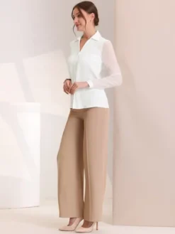 Allegra K Women's Point Collar V Neck Mesh Sleeve Button Down Work Office Shirt 8 Allegra K Women's Point Collar V Neck Mesh Sleeve Button Down Work Office Shirt -Avenue Sale Store GUEST ea1b5c89 16e8 4cd2 b31c 0761bfc06c9f