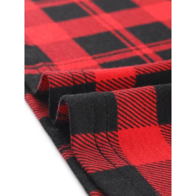 Agnes Orinda Women's Plus Size Knit 3/4 Sleeve Plaid Pajamas Sleepdress 4 Agnes Orinda Women's Plus Size Knit 3/4 Sleeve Plaid Pajamas Sleepdress - Image 4