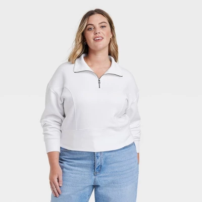 Women's Cropped Quarter Zip Sweatshirt - Universal Thread™ 9 Women's Cropped Quarter Zip Sweatshirt - Universal Thread™ - Image 9